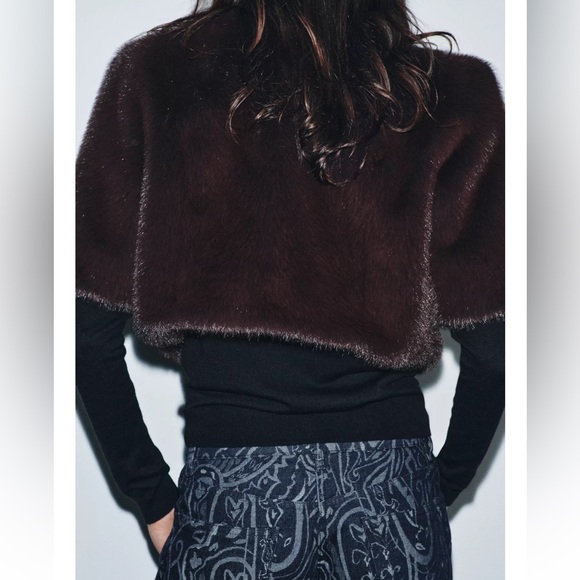 Zara ZW COLLECTION LIMITED EDITION FAUX FUR JACKET - Picture 3 of 11